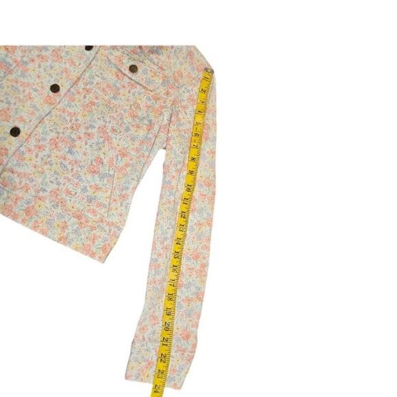 Boho Cottagecore Floral Denim Jacket Pastel Y2K Vintage Feminine Women’s Large - Picture 8 of 9